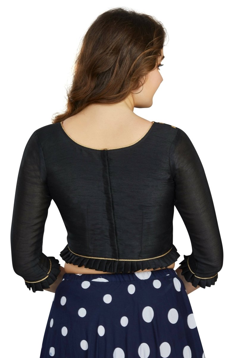 Aastha Fashion Women's Black Art Silk Designer Party Wear Readymade Blouse
