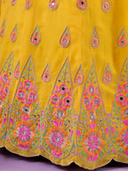 Myra Yellow Georgette Embroidered Designer Lehenga