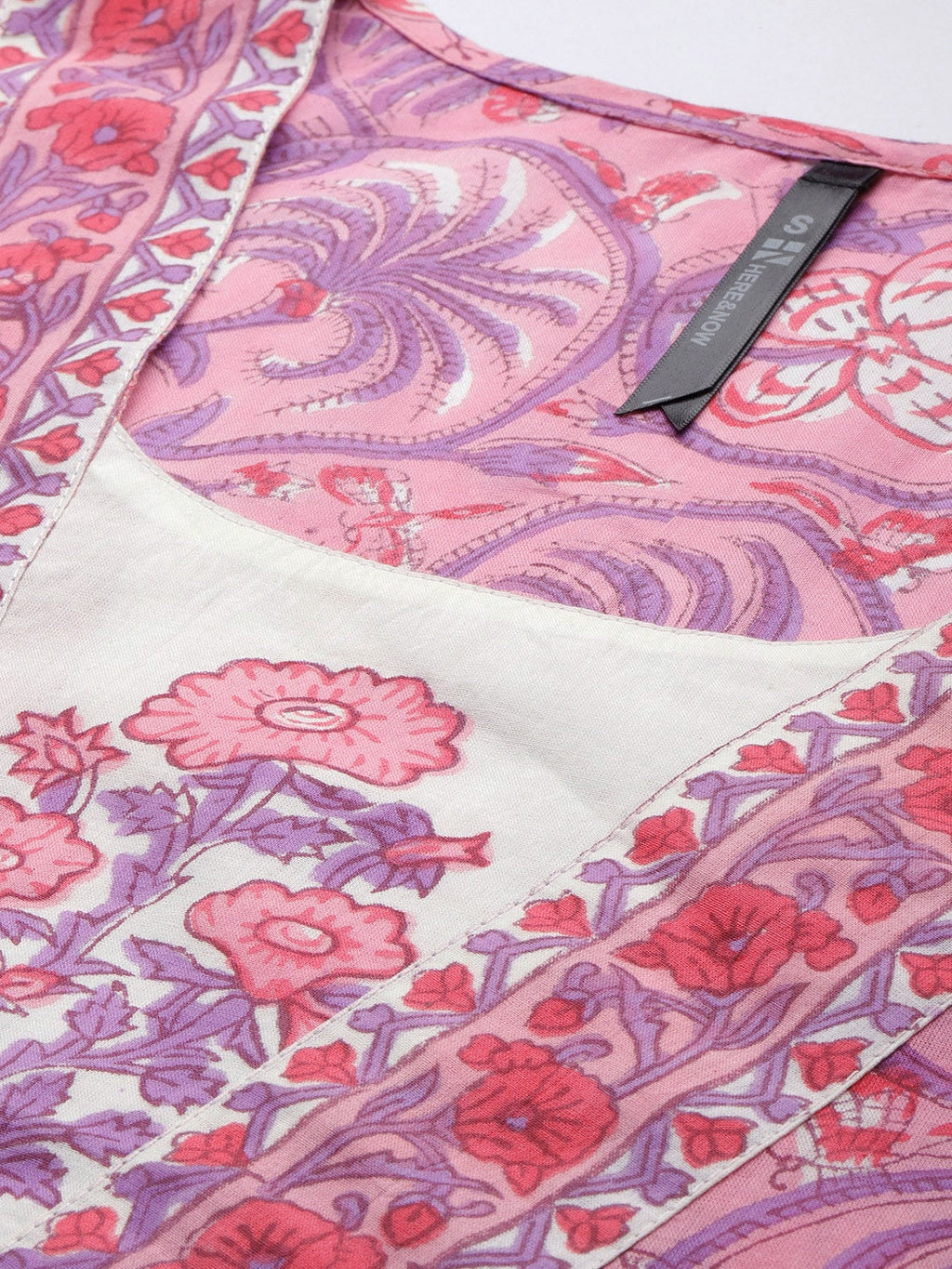 HERE&NOW Women Floral Printed Regular Pure Cotton Kurta with Palazzos & With Dupatta