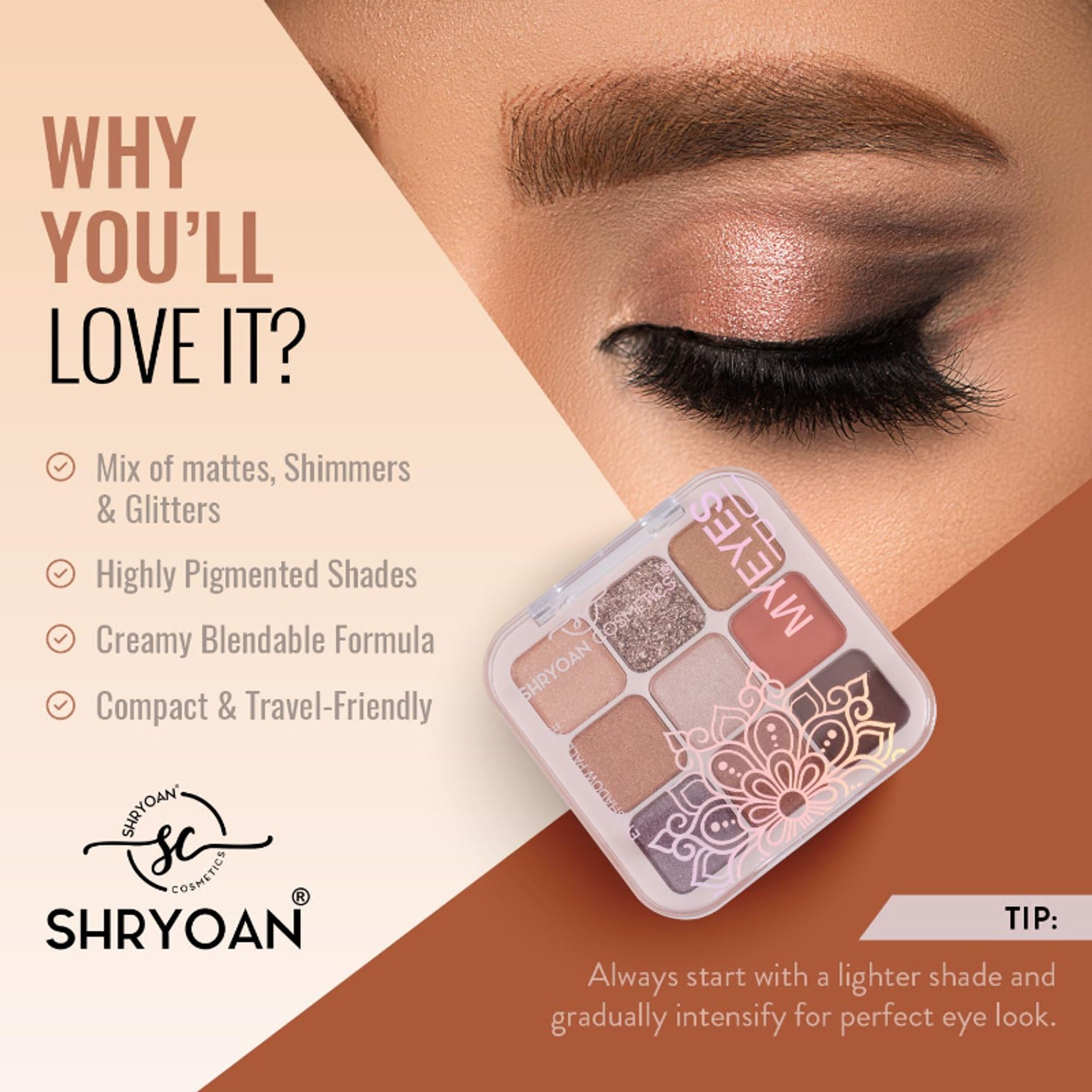 Shryoan Long Lasting My Eyes Up Matte & Shimmer Eyeshadow Palette - 3