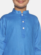 Sethukrishna Boys Blue Pure Cotton Kurta with Pyjamas