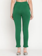 TAG 7 Women Set of 2 Maroon & Green Ankle Length Leggings