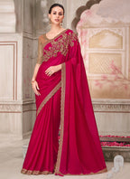 Vegaa Fashion Red Beige Sequence Embroidered Traditional Wedding Saree Party Wear Saree - Distacart