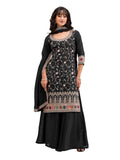 Anaita Black Vichitra Suit With Heavy Embroidery Work - Distacart