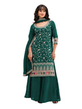 Anaita Dark Green Vichitra Suit With Heavy Embroidery Work - Distacart