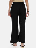 Souchii Black Solid Flared Palazzos - Distacart