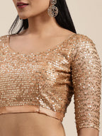 Saree Mall Brown Striped Satin Saree - Distacart