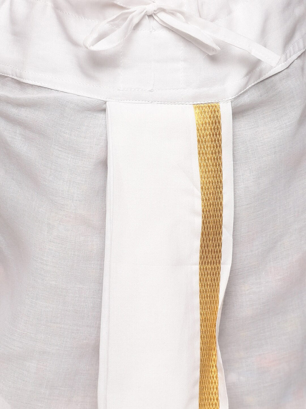 Sethukrishna Boys Gold-Toned Printed Angrakha Kurta with Dhoti Pants