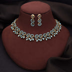 Tehzeeb Creations Gold Pleate Sky Blue Colour Choker Set