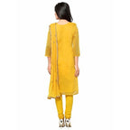 Yellow Chanderi Cotton Dress Material - Distacart