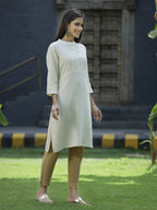 Juniper Ivory Rayon Festive Solid Straight Kurta For Women - Distacart