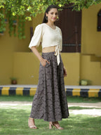 Juniper Off - White Rayon Festive Solid Straight Top For Women - Distacart