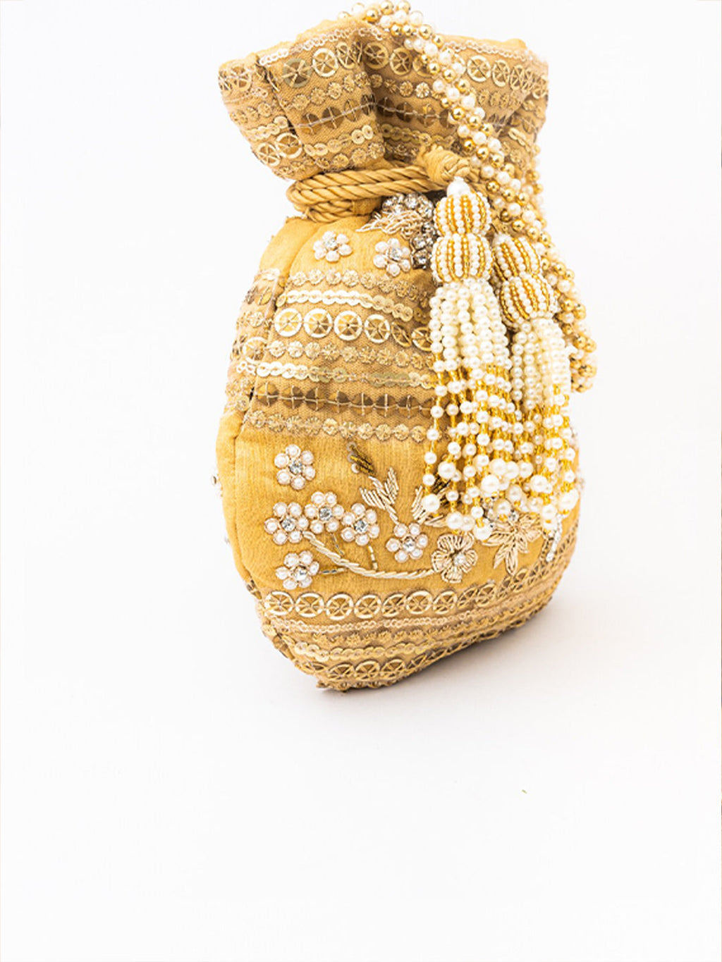 NR By Nidhi Rathi Women Gold Embroidered Potli Bag - Distacart