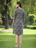 Juniper Black Rayon Festive Embroidered Printed Straight Tunic For Women - Distacart