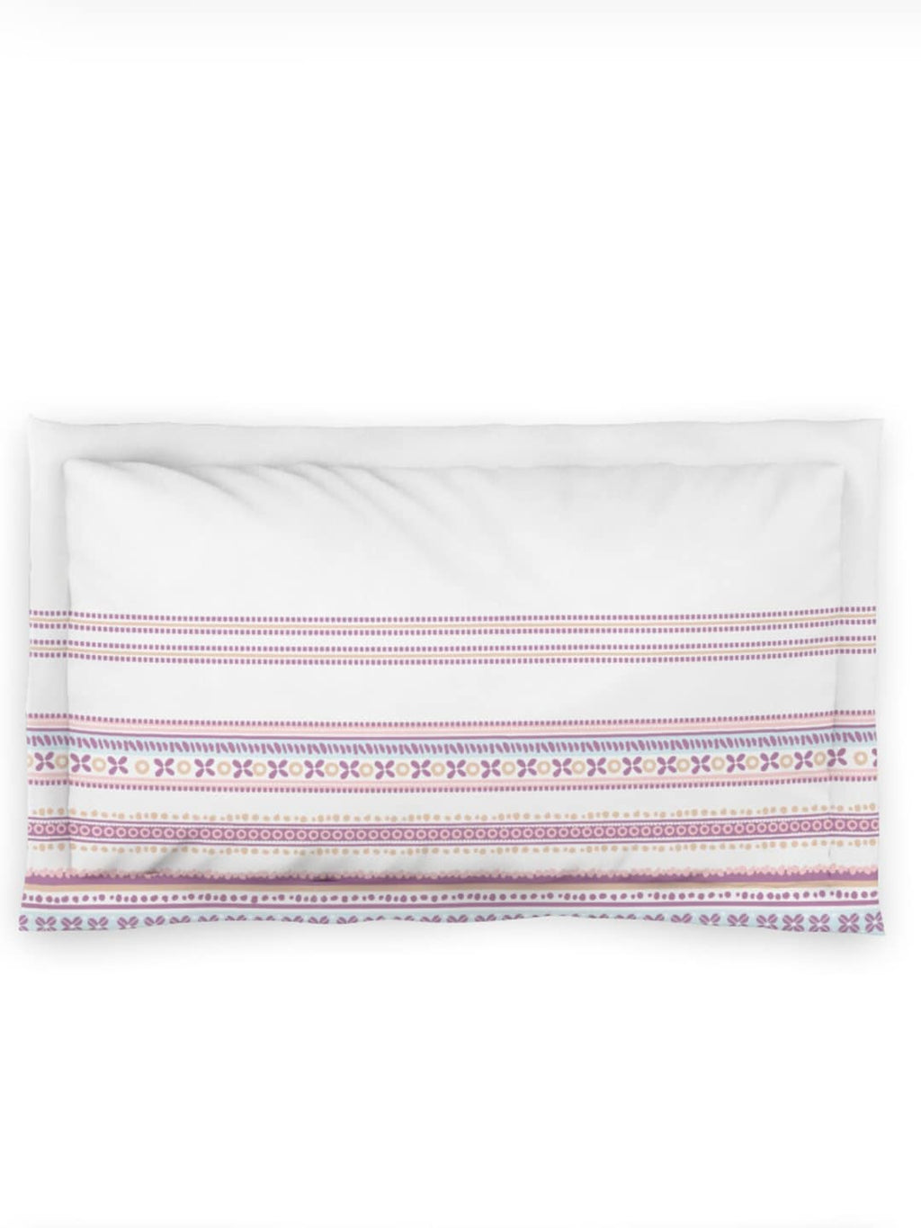DDecor Purple & White Ethnic Motifs 144 TC Cotton Single Bedsheet with 1 Pillow Cover