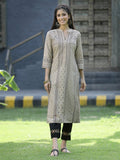 Juniper Beige Rayon Festive Placement Print Straight Kurta For Women - Distacart