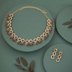 Tehzeeb Creations Gold Pleate Black Colour Choker Set