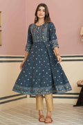 Juniper Teal Rayon Festive Handwork Sequence Anarkali Kurta For Women - Distacart