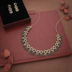 Tehzeeb Creations Gold Pleate Green Colour Choker Set