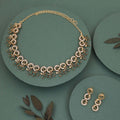 Tehzeeb Creations Gold Pleate Green Colour Choker Set