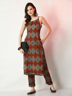 Myshka Women's Multi Printed Kurta With Trousers