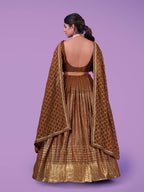 Myra Brown Georgette Embroidered Designer Lehenga