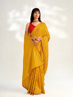 Sangria Striped Silk Blend Saree - Distacart