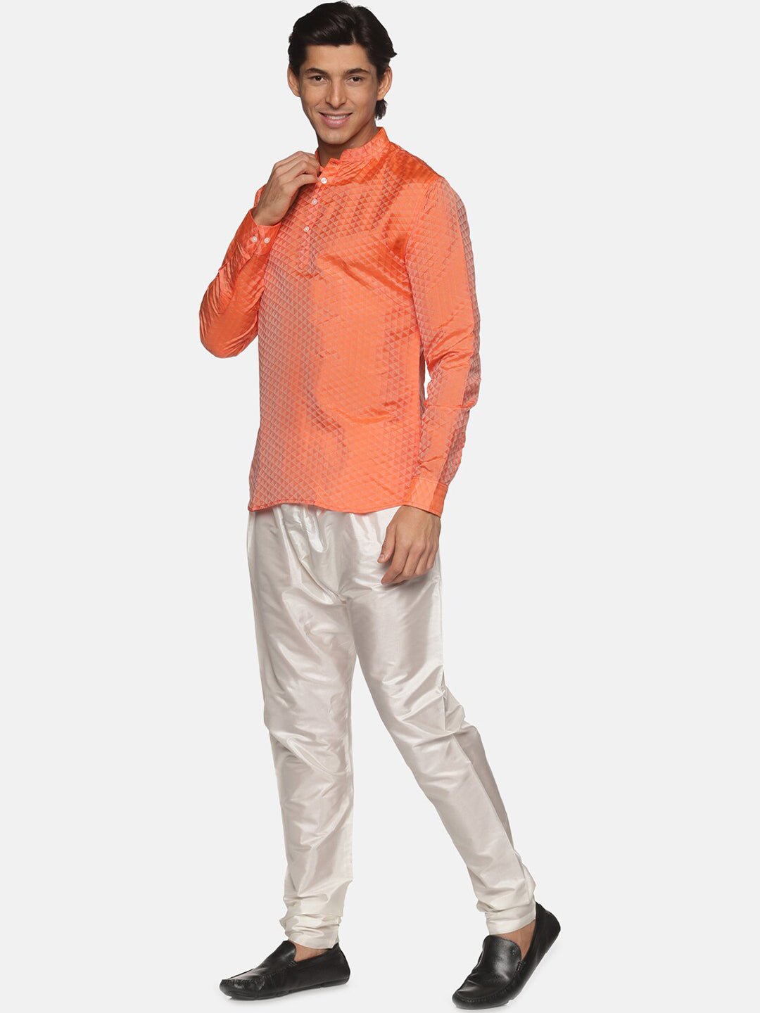 Sethukrishna Mens Orange Kurta with Pyjamas - Distacart