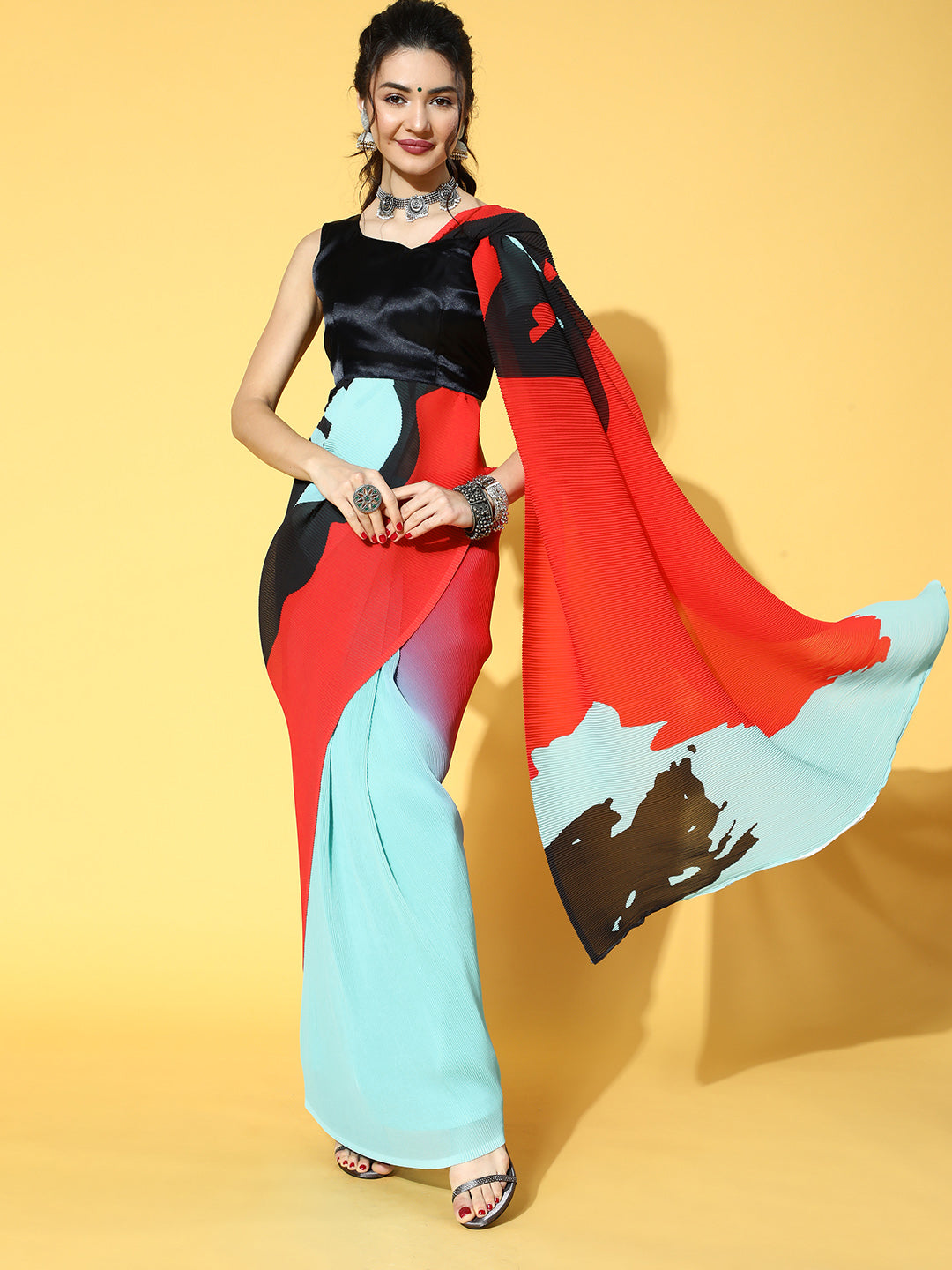 Saree Mall Blue Saree For Women - Distacart
