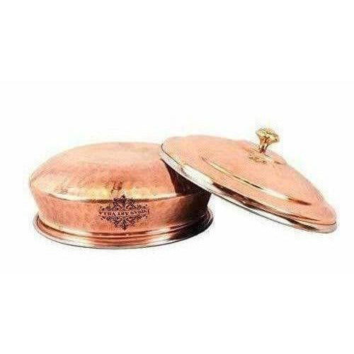 Steel Copper Handi Bowl With Lid