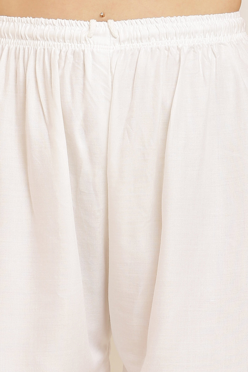 PAVONINE White Color Straight Fit Rayon Fabric Palazzo - Distacart