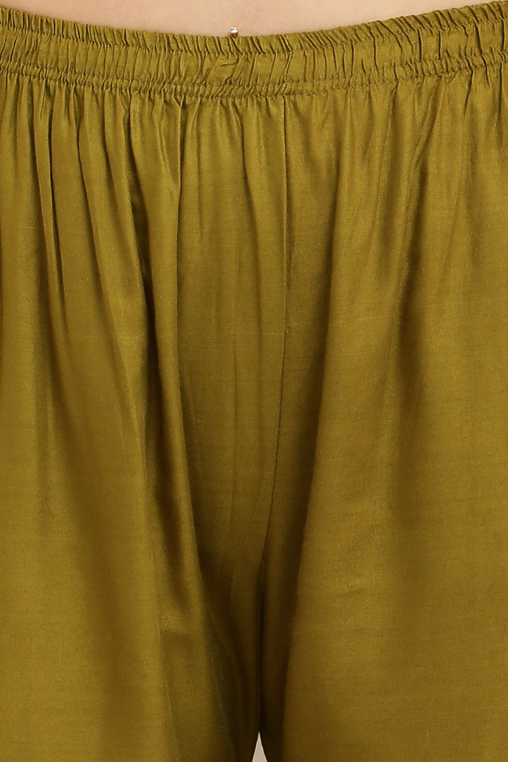 PAVONINE Mehandi Green Color Straight Fit Rayon Fabric Palazzo - Distacart