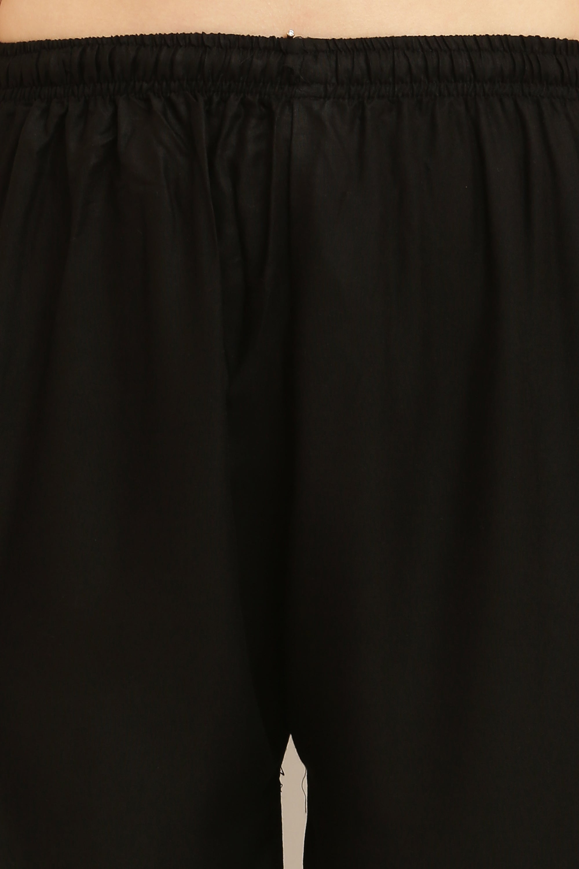 PAVONINE Black Color Straight Fit Rayon Fabric Palazzo - Distacart