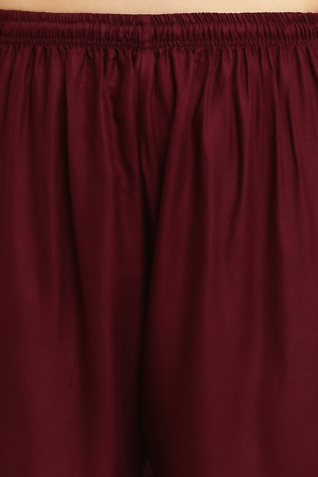 PAVONINE Wine Color Straight Fit Rayon Fabric Palazzo - Distacart