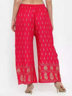 PAVONINE Rani Color Rayon Fabric Bhutta Print Palazzo For Women - Distacart