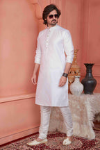 Raivat Ethnic Jacquard Silk Barcode Pintux Work Kurta Pajama In Baby Pink Colour - Distacart