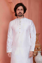 Raivat Ethnic Jacquard Silk Barcode Pintux Work Kurta Pajama In Baby Pink Colour - Distacart