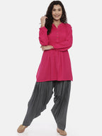 Souchii Women Grey Solid Loose-Fit Patiala - Distacart