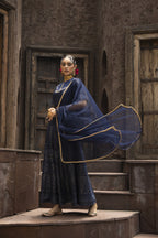 Juniper Navy Dull Satin Festive Embroidered Printed Crop Lehenga Choli Dupatta For Women - Distacart