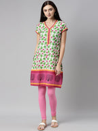 Souchii Pink Solid Slim-Fit Churidar-Length Leggings - Distacart