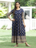 Juniper Indigo Rayon Festive Dress For Women - Distacart