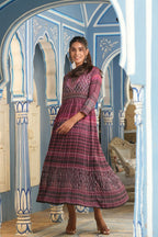 Juniper Multi Muslin Festive Printed Flared Kurta For Women - Distacart