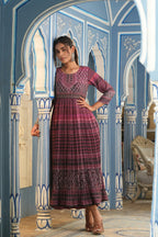 Juniper Multi Muslin Festive Printed Flared Kurta For Women - Distacart
