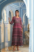 Juniper Multi Muslin Festive Printed Flared Kurta For Women - Distacart