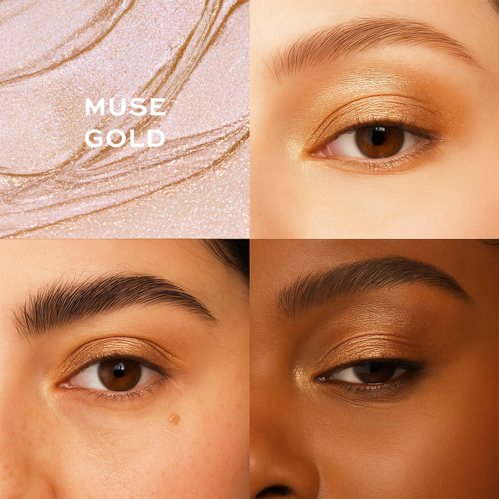 Makeup Revolution Metallic Muse Glitter Muse Eyeshadow - Gold - Distacart