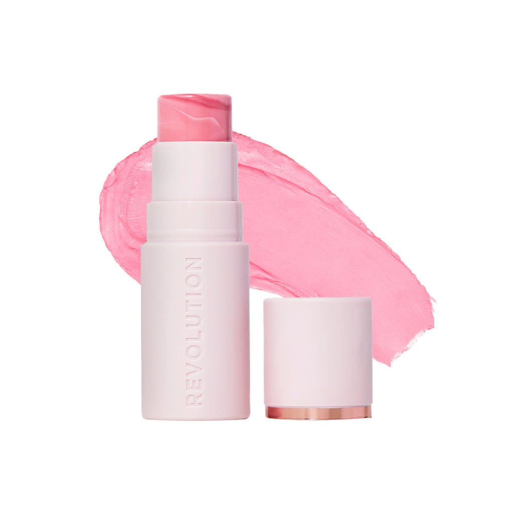 Makeup Revolution Skin Silk Marble Blush Stick - Pinched Light Pink - Distacart
