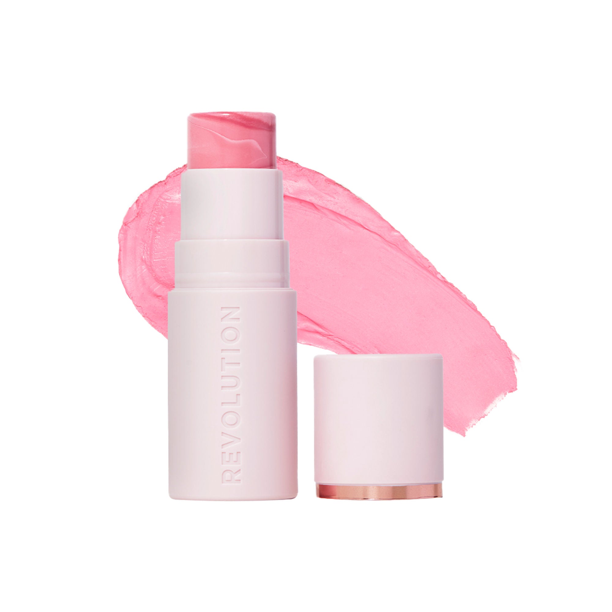 Makeup Revolution Skin Silk Marble Blush Stick - Pinched Light Pink - Distacart