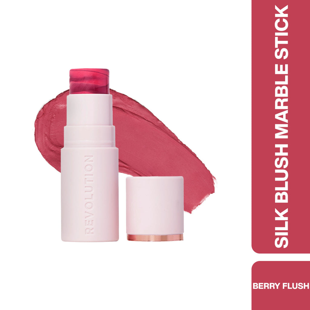 Makeup Revolution Skin Silk Marble Blush Stick - Berry Flush