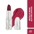 Makeup Revolution Metallic Muse Glitter Lipstick - Iced Berry