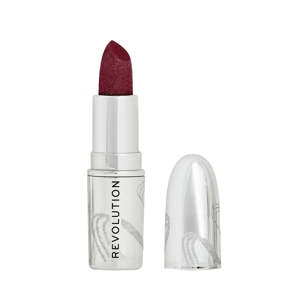 Makeup Revolution Metallic Muse Glitter Lipstick - Iced Berry - Distacart